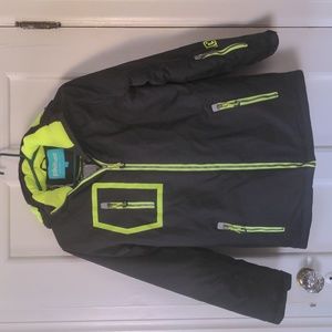 Phibee Boys black / neon green Ski coat Size158/164